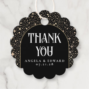 Stars Celestial Black Wedding Thank You Favour Tags