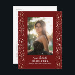 Stars Celestial QUINCEANERA Save The Date Photo Announcement Postcard<br><div class="desc">Celestial Night Sky Quinceañera Save the Date Photo Postcards in Elegant Red and Gold Colours</div>