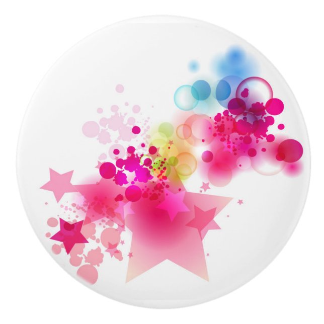 Stars Ceramic Cabinet Knob (Front)