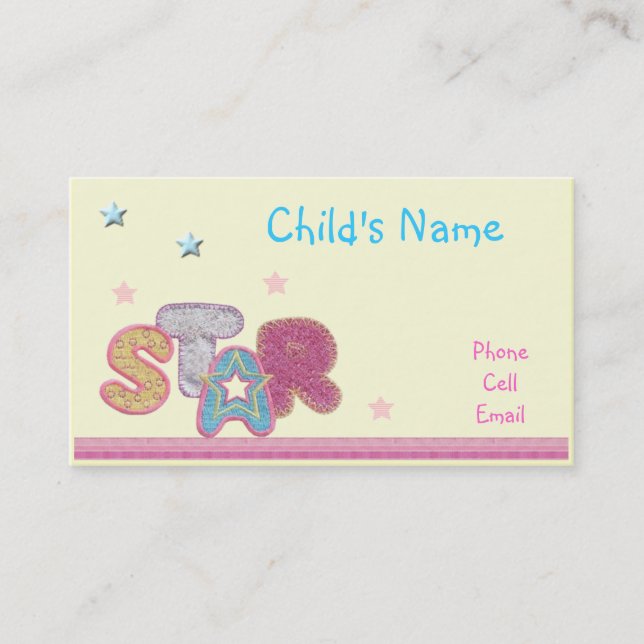 Stars Children's Calling Card (Front)