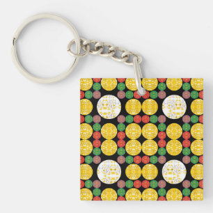 Stars Circles Key Ring