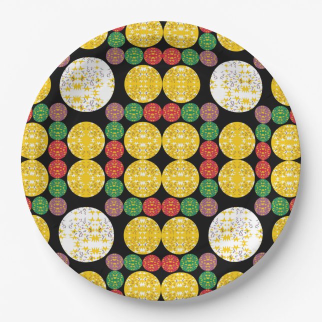 Stars Circles Paper Plate (Front)