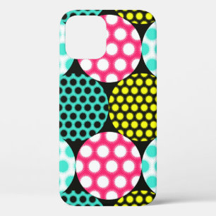 stars circles seamless pattern in multicolor pop s iPhone 12 case