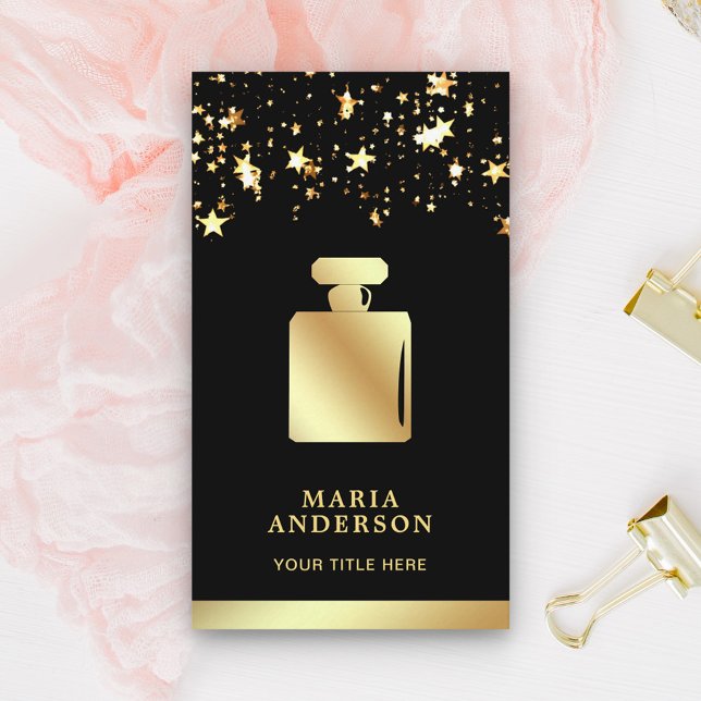 Stars Confetti Fragrance Gold Foil Perfume Bottle Business Card (Creator Uploaded)