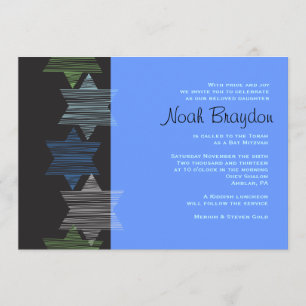 STARS CONNECTING Bar Bat Mitzvah Invitation