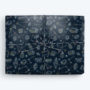 Stars, Constellations, and Crystals Wrapping Paper