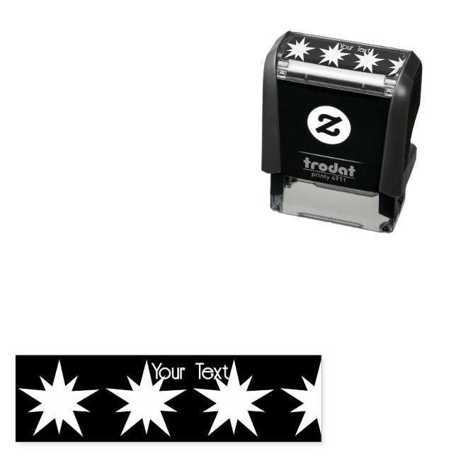 Stars Custom Image Text Self Inking Rubber Stamp (In Situ)