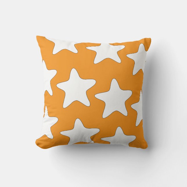 Stars Decorator Orange Cushion (Front)
