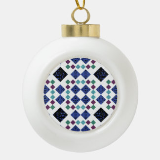 Stars Diamonds Ceramic Ball Christmas Ornament