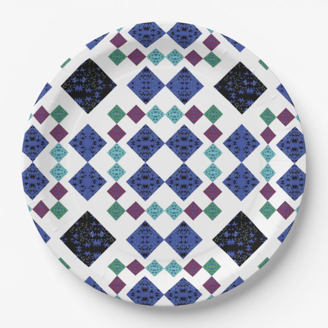 Stars Diamonds Paper Plate (Front)