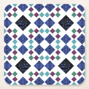 Stars Diamonds Square Paper Coaster