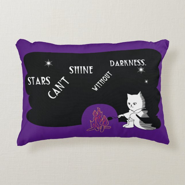 Stars don’t shine without darkness. decorative cushion (Front)