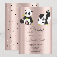 Stars, dots, cute pandas, baby shower