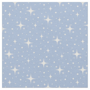 Stars & Dots on Blue Fabric