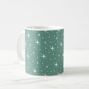 Stars & Dots on Gray Turquoise Coffee Mug