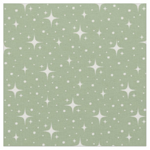 Stars & Dots on Sage Green Fabric