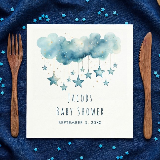 Stars dreamy baby shower blue stars napkin (Stars dreamy baby shower blue stars napkin.)
