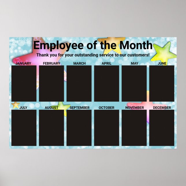 stars employee of the month display for 4x6 photos poster (Front)
