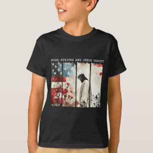 Stars Es And Jesus Christ Funny Patriotic T-Shirt