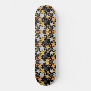 Stars Explosion Gold Black Bronze Silver Confetti Skateboard