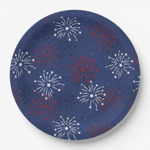Stars & Fireworks: Independence Day Celebration Paper Plate