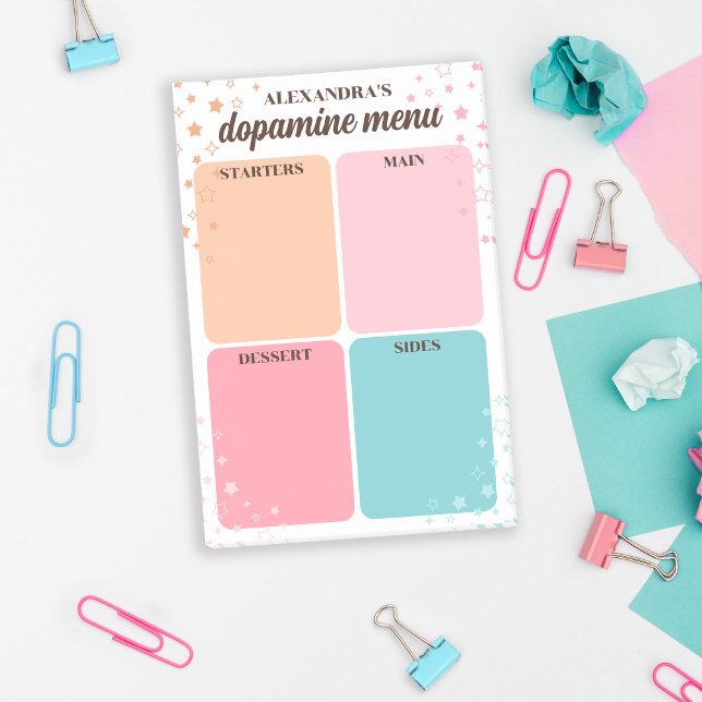 Stars Flares Pink Blue Dopamine Menu Post-it Notes (Creator Uploaded)
