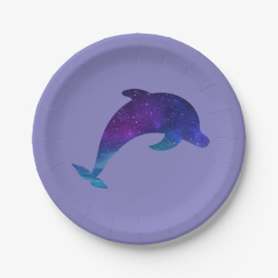 Stars Galaxy Delphin Stars Galaxy Dolphin Paper Plate
