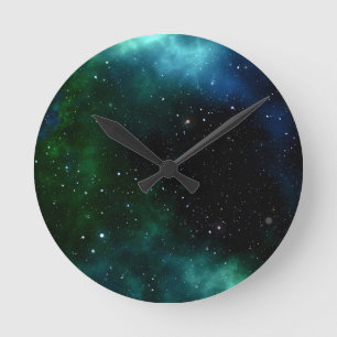 Stars Galaxy Gradient Round Clock