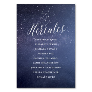 Stars Galaxy Wedding Seating Chart Card Hercules