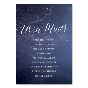Stars Galaxy Wedding Seating Chart Card Ursa Minor