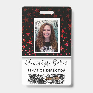 Stars Glitter Professional CNA Nurse Photo Name Ba ID Badge