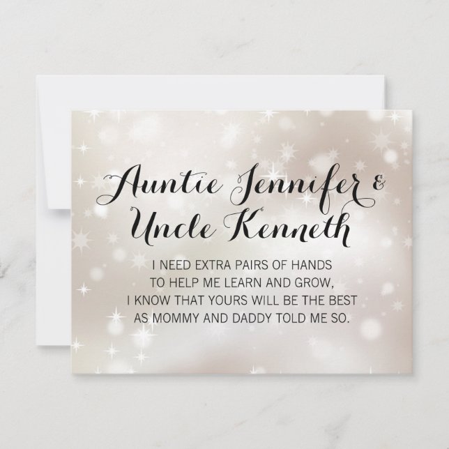 Stars Gold Will You Be My Godparents Proposal Invitation (Front)