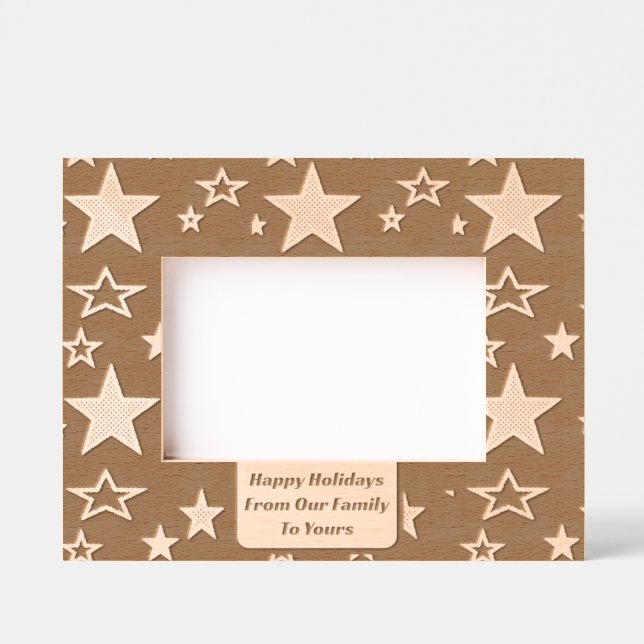Stars Happy Holidays  Engraved Frame  (Front)