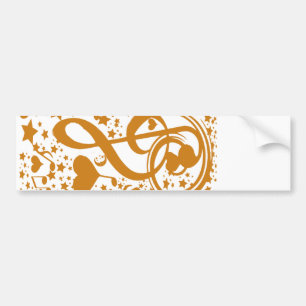 Stars,Hears and The Music Notes,Gold_ Bumper Sticker