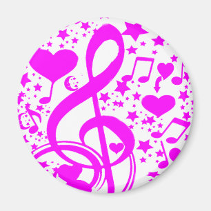 Stars,Hearts and The music notes-Pink_ Magnet