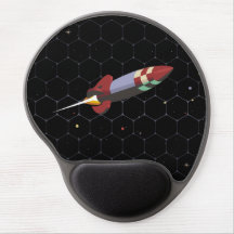 Stars in Deep Space Rocket Gel Mousepad