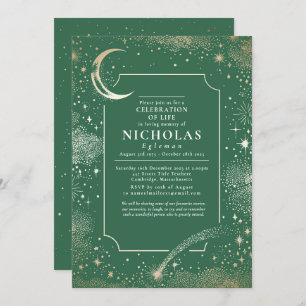 Stars In Loving Memory Funeral Remembrance Service Invitation
