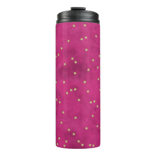 Stars in Pink Background Thermal Tumbler