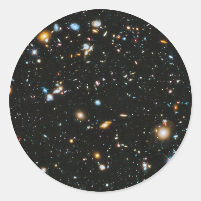 Stars in Space - Hubble Ultra Deep Field Classic Round Sticker (Front)