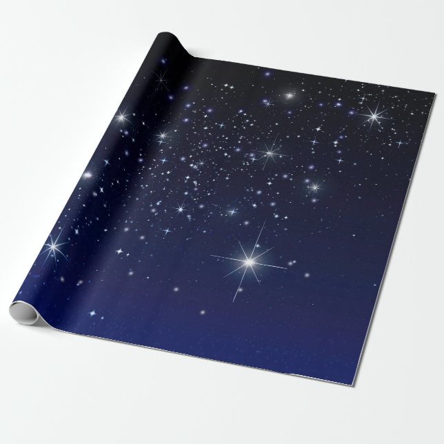 STARS IN SPACE WRAPPING PAPER (Unrolled)