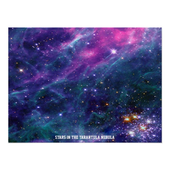Stars in Tarantula Nebula Blue Hue Poster (Front)