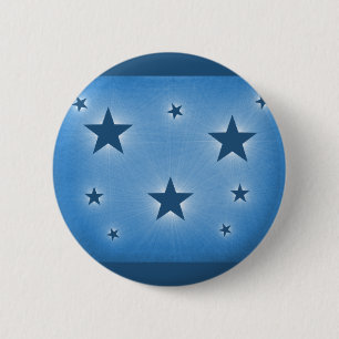 Stars in the Night Sky Button, Blue 6 Cm Round Badge