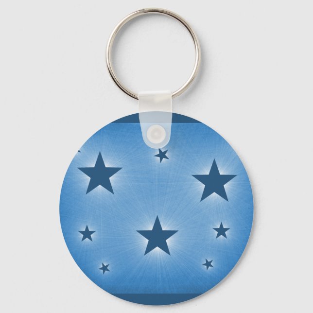 Stars in the Night Sky Keychain, Blue Key Ring (Front)