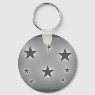 Stars in the Night Sky Keychain, Dark Grey Key Ring