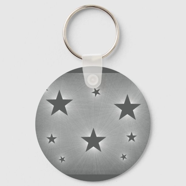 Stars in the Night Sky Keychain, Dark Grey Key Ring (Front)