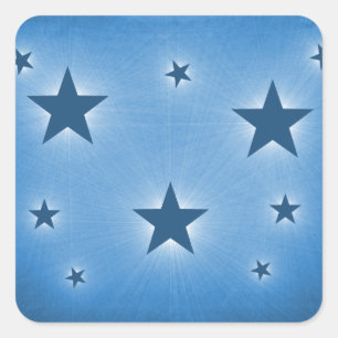 Stars in the Night Sky Square Stickers, Blue Sticker