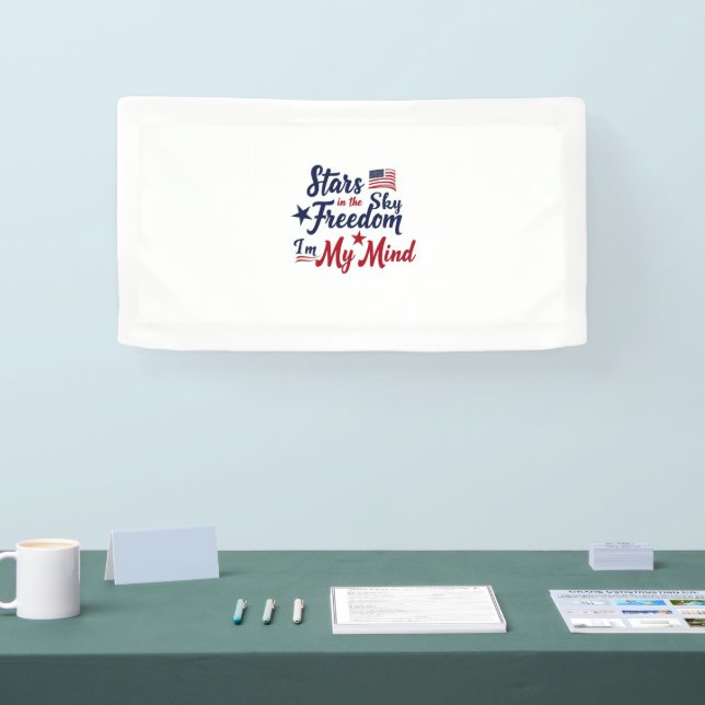 Stars in the Sky Freedom Banner – Patriotic Script (Tradeshow)