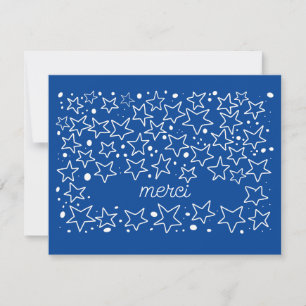 Stars in the Sky Merci French Thank You Card