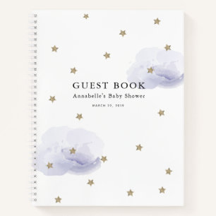 Stars & Lavender Clouds Baby Shower Guest Book