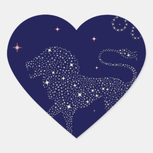 stars leo heart sticker